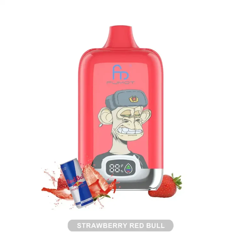 Fumot Digital Box 12000 Strawberry Red Bull Produktfoto