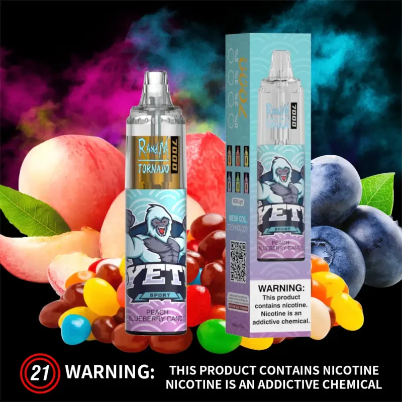 Randm Tornado 7000 Peach Blueberry Candy Produktfoto